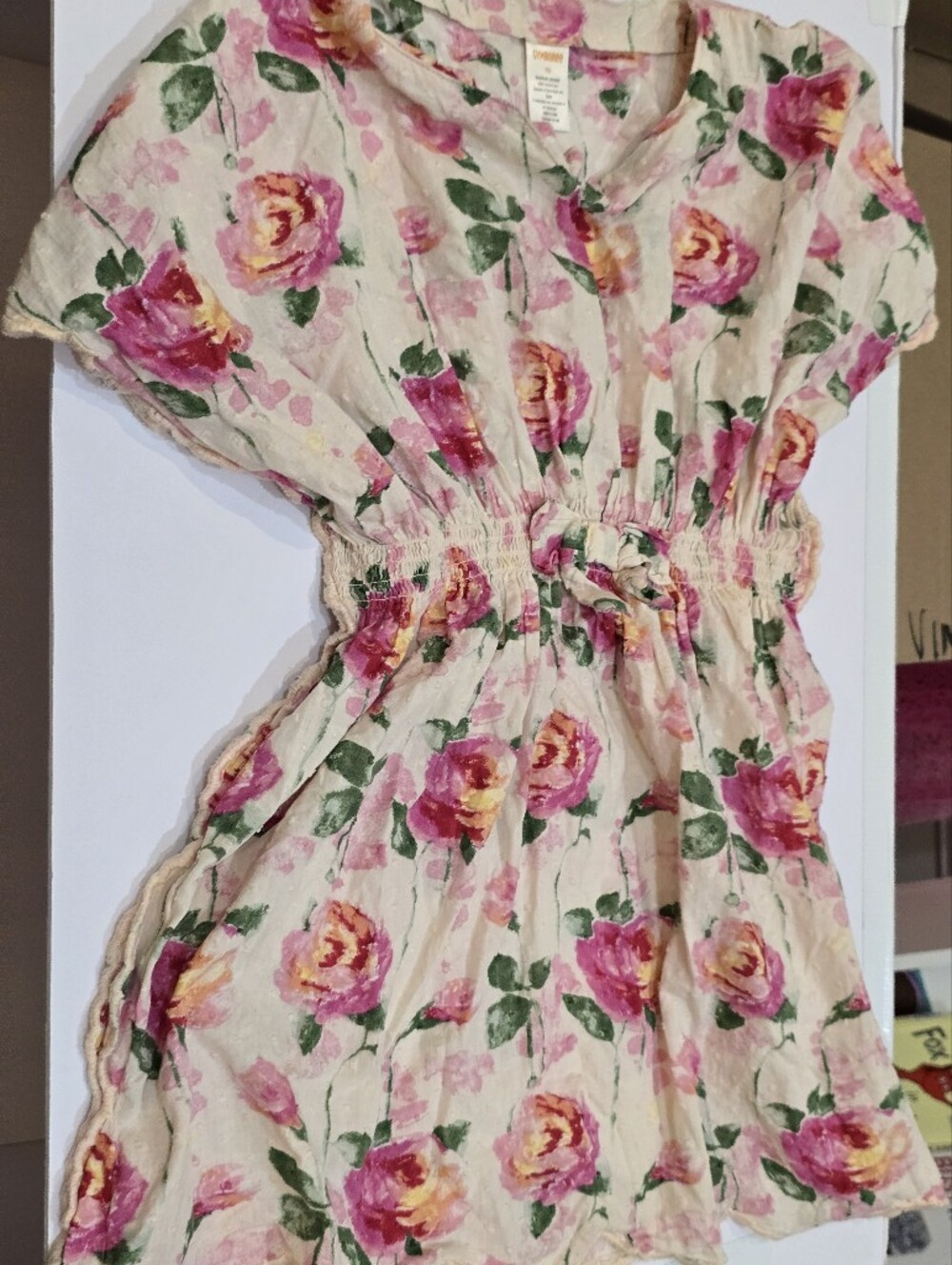 Gymboree Pink Floral Roses Textured Girls Swim Coverup 10
